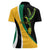 Jamaica Independence Day Personalized Women Polo Shirt Green and Yellow Tribal Hummingbird - Wonder Print Shop