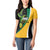Jamaica Independence Day Personalized Women Polo Shirt Green and Yellow Tribal Hummingbird - Wonder Print Shop