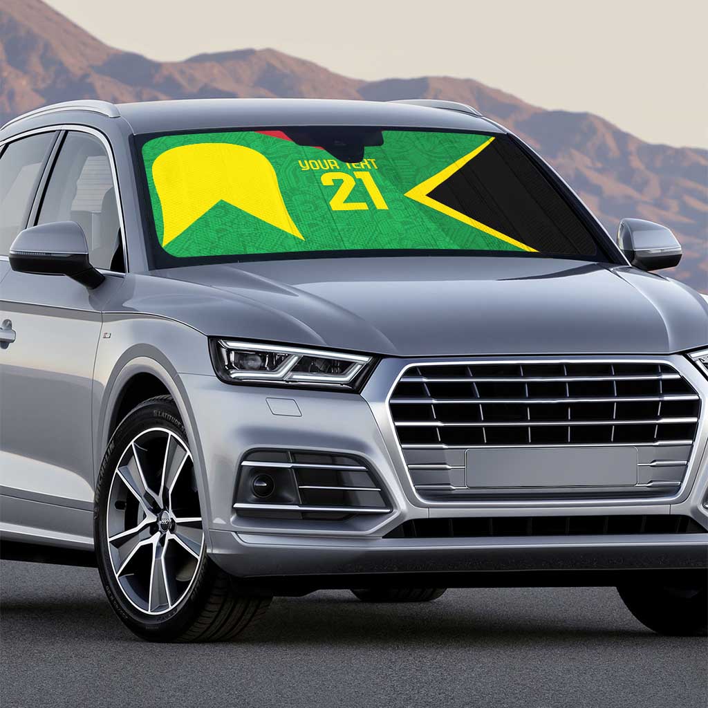 Golden Jaguars Fan Pride Custom Auto Sun Shade Support Green Gold and Glory - Wonder Print Shop