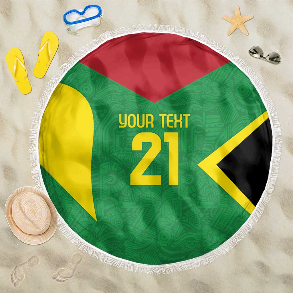 Golden Jaguars Fan Pride Custom Beach Blanket Support Green Gold and Glory - Wonder Print Shop