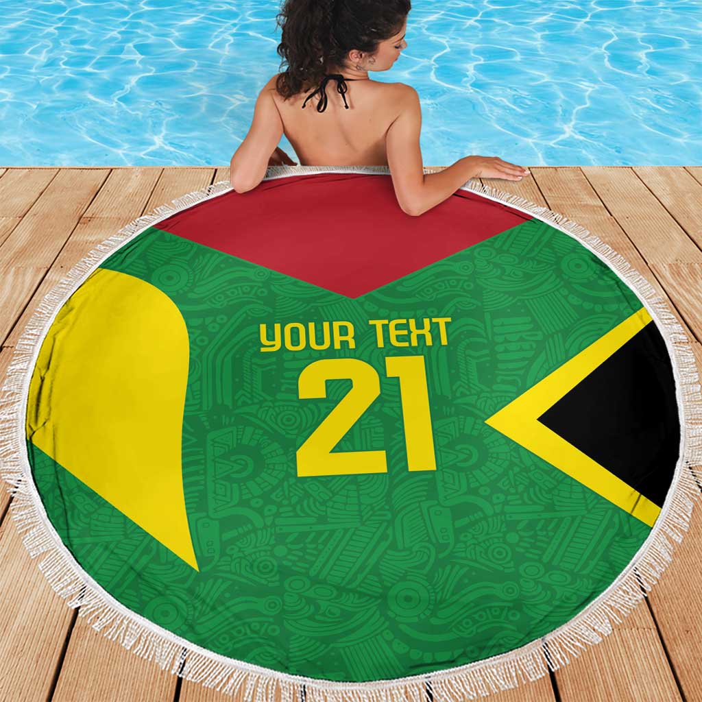 Golden Jaguars Fan Pride Custom Beach Blanket Support Green Gold and Glory - Wonder Print Shop