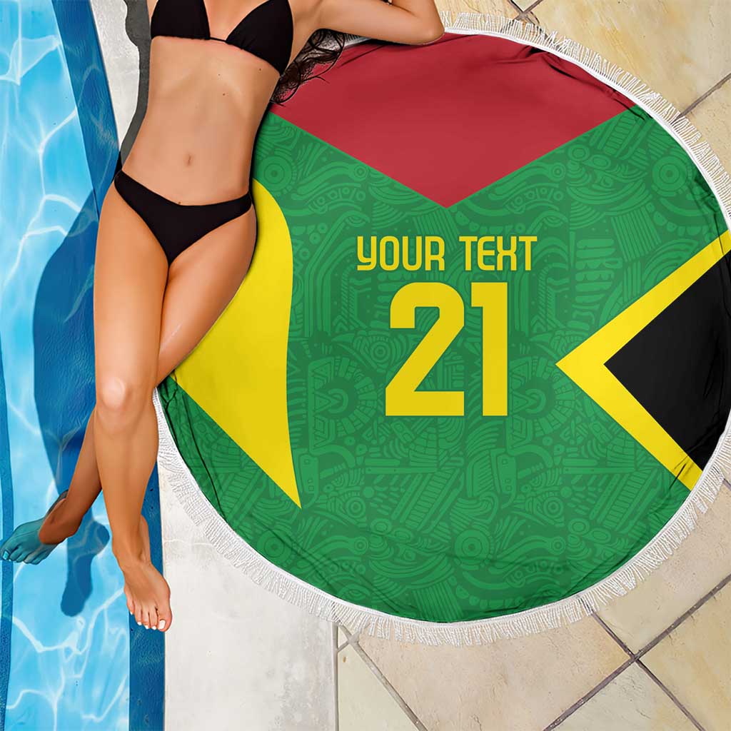 Golden Jaguars Fan Pride Custom Beach Blanket Support Green Gold and Glory - Wonder Print Shop