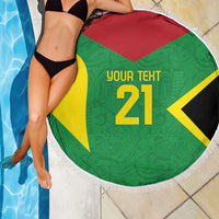 Golden Jaguars Fan Pride Custom Beach Blanket Support Green Gold and Glory - Wonder Print Shop