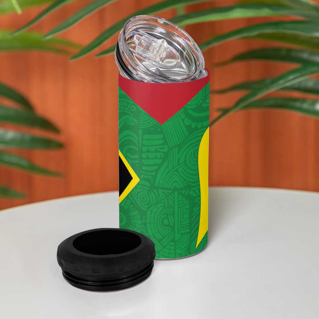 Golden Jaguars Fan Pride Custom 4 in 1 Can Cooler Tumbler Support Green Gold and Glory - Wonder Print Shop