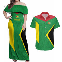 Golden Jaguars Fan Pride Custom Couples Matching Off Shoulder Maxi Dress and Hawaiian Shirt Support Green Gold and Glory - Wonder Print Shop