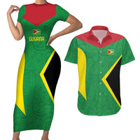 Golden Jaguars Fan Pride Custom Couples Matching Short Sleeve Bodycon Dress and Hawaiian Shirt Support Green Gold and Glory - Wonder Print Shop