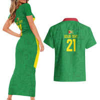 Golden Jaguars Fan Pride Custom Couples Matching Short Sleeve Bodycon Dress and Hawaiian Shirt Support Green Gold and Glory - Wonder Print Shop