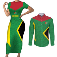 Golden Jaguars Fan Pride Custom Couples Matching Short Sleeve Bodycon Dress and Long Sleeve Button Shirt Support Green Gold and Glory - Wonder Print Shop