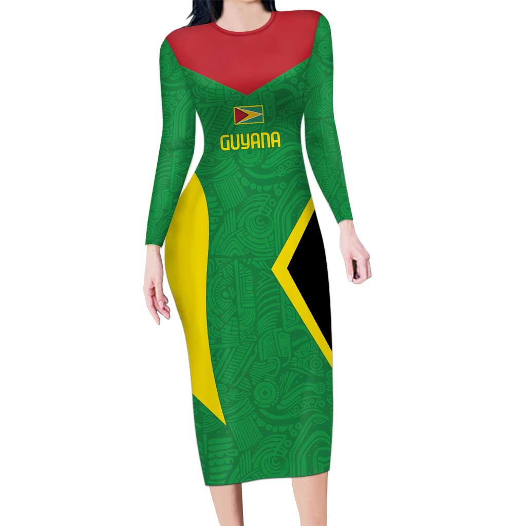 Golden Jaguars Fan Pride Custom Family Matching Long Sleeve Bodycon Dress and Hawaiian Shirt Support Green Gold and Glory - Wonder Print Shop