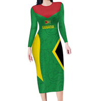 Golden Jaguars Fan Pride Custom Family Matching Long Sleeve Bodycon Dress and Hawaiian Shirt Support Green Gold and Glory - Wonder Print Shop