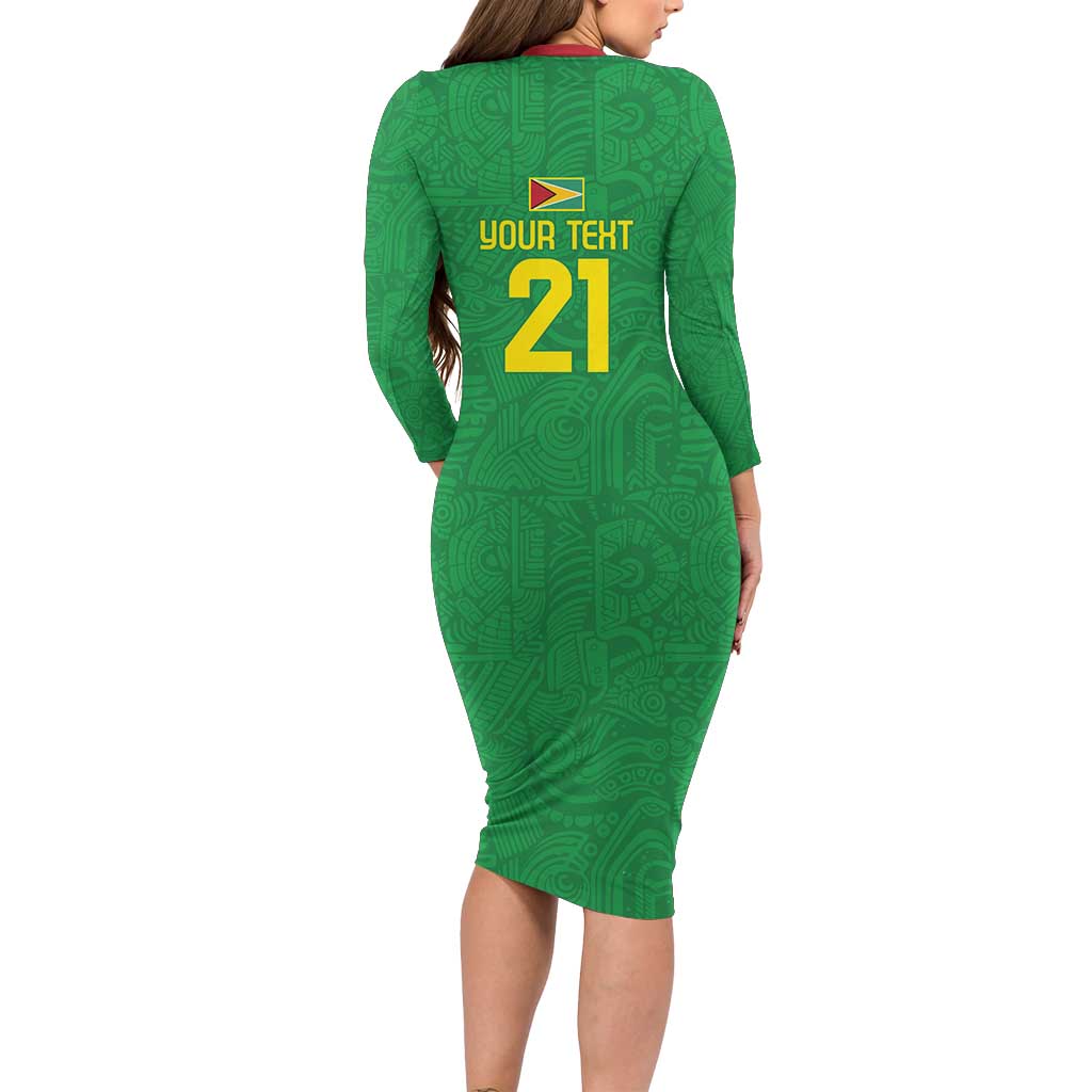Golden Jaguars Fan Pride Custom Family Matching Long Sleeve Bodycon Dress and Hawaiian Shirt Support Green Gold and Glory - Wonder Print Shop