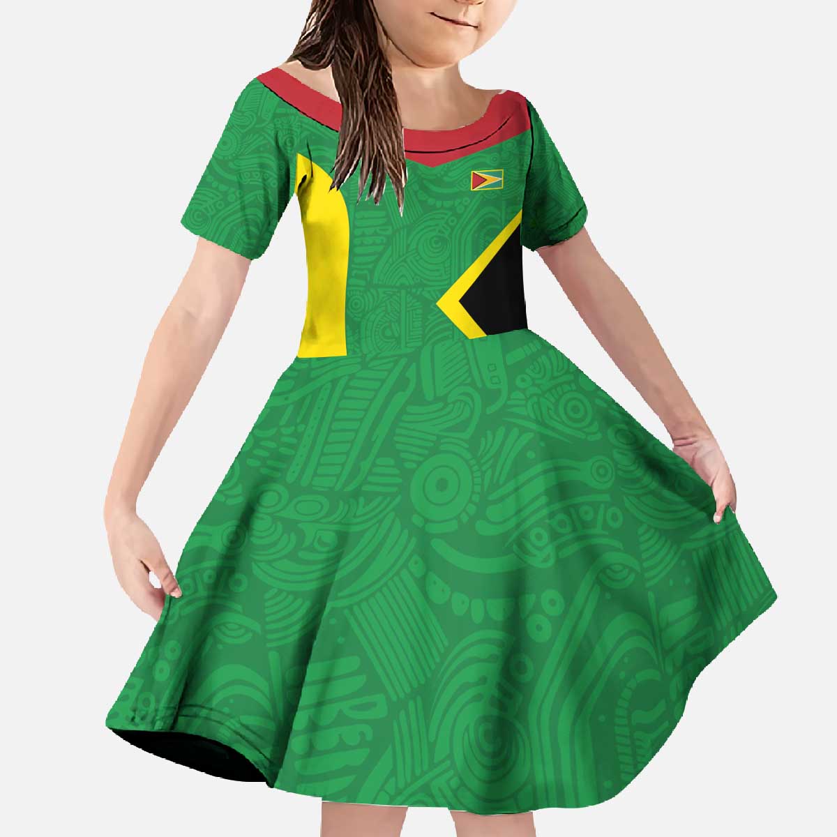 Golden Jaguars Fan Pride Custom Family Matching Off The Shoulder Long Sleeve Dress and Hawaiian Shirt Support Green Gold and Glory - Wonder Print Shop