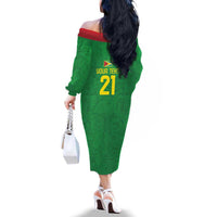 Golden Jaguars Fan Pride Custom Family Matching Off The Shoulder Long Sleeve Dress and Hawaiian Shirt Support Green Gold and Glory - Wonder Print Shop