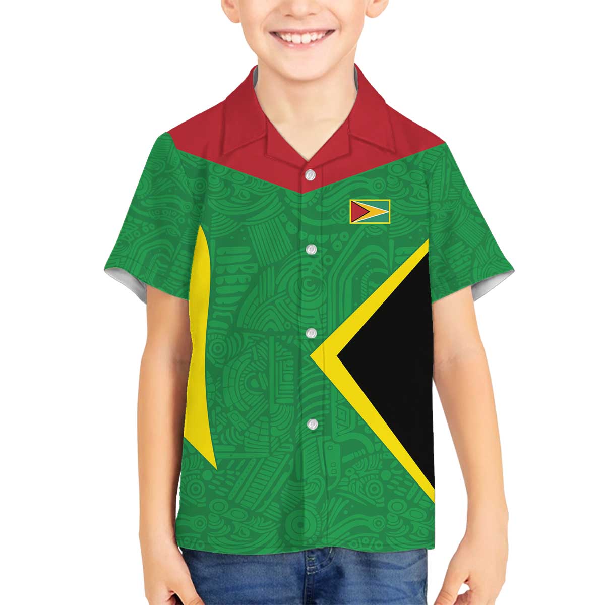 Golden Jaguars Fan Pride Custom Family Matching Off The Shoulder Long Sleeve Dress and Hawaiian Shirt Support Green Gold and Glory - Wonder Print Shop