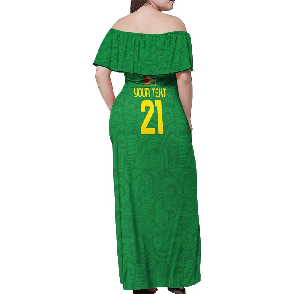 Golden Jaguars Fan Pride Custom Family Matching Off Shoulder Maxi Dress and Hawaiian Shirt Support Green Gold and Glory - Wonder Print Shop