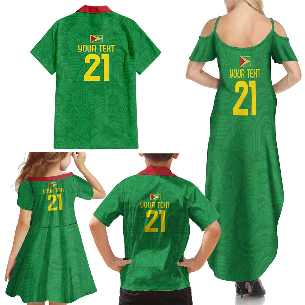 Golden Jaguars Fan Pride Custom Family Matching Summer Maxi Dress and Hawaiian Shirt Support Green Gold and Glory - Wonder Print Shop