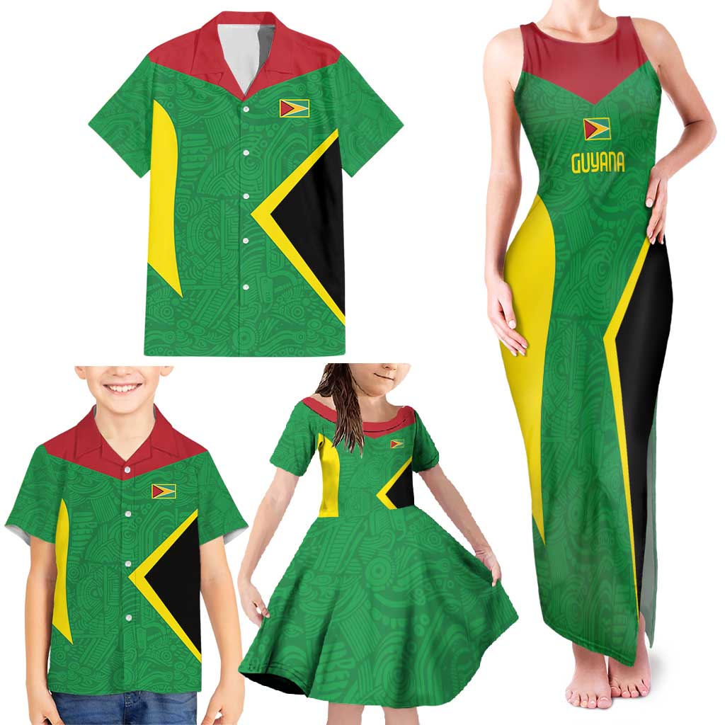 Golden Jaguars Fan Pride Custom Family Matching Tank Maxi Dress and Hawaiian Shirt Support Green Gold and Glory - Wonder Print Shop