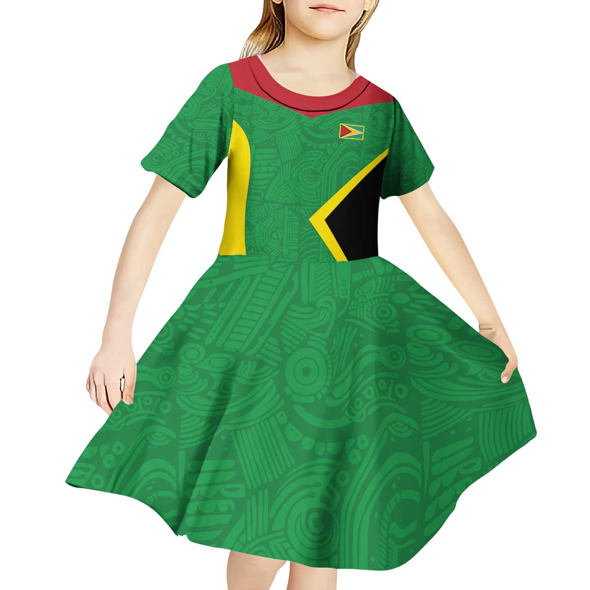 Golden Jaguars Fan Pride Custom Kid Short Sleeve Dress Support Green Gold and Glory - Wonder Print Shop