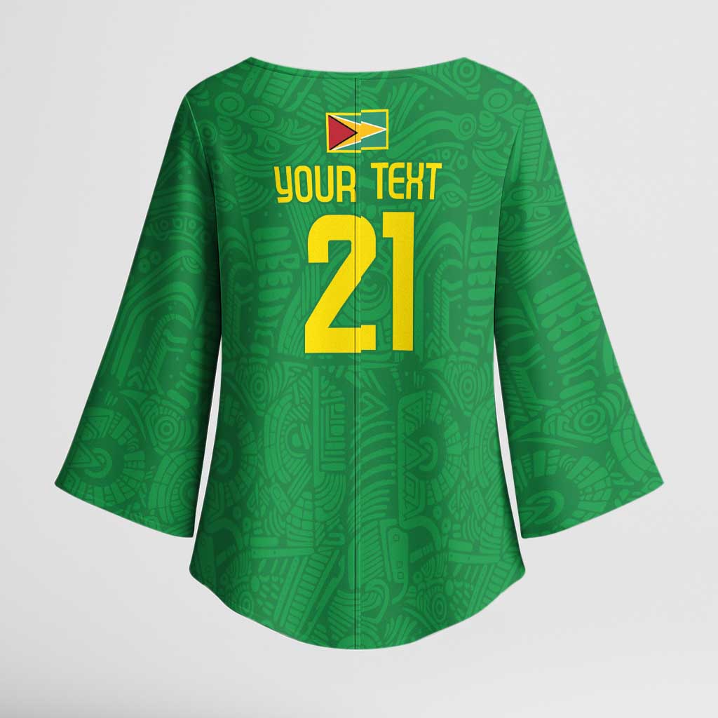 Golden Jaguars Fan Pride Custom Kimono Sleeve Blouse Support Green Gold and Glory - Wonder Print Shop
