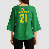Golden Jaguars Fan Pride Custom Kimono Sleeve Blouse Support Green Gold and Glory - Wonder Print Shop