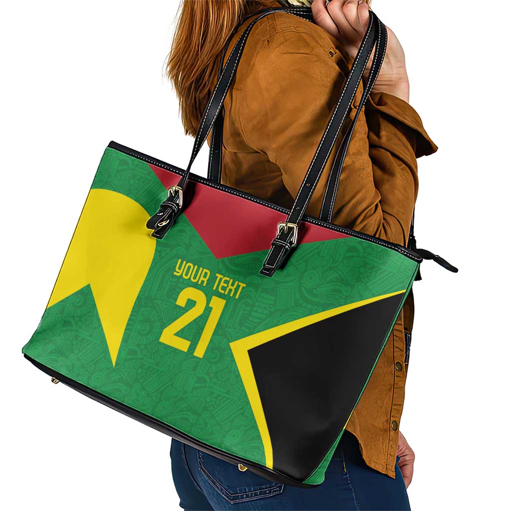 Golden Jaguars Fan Pride Custom Leather Tote Bag Support Green Gold and Glory - Wonder Print Shop