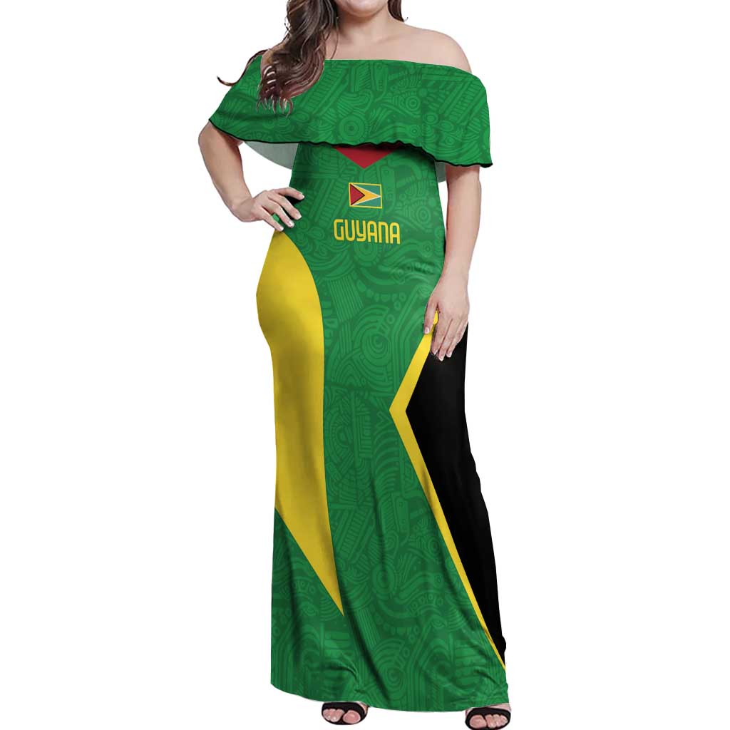 Golden Jaguars Fan Pride Custom Off Shoulder Maxi Dress Support Green Gold and Glory - Wonder Print Shop
