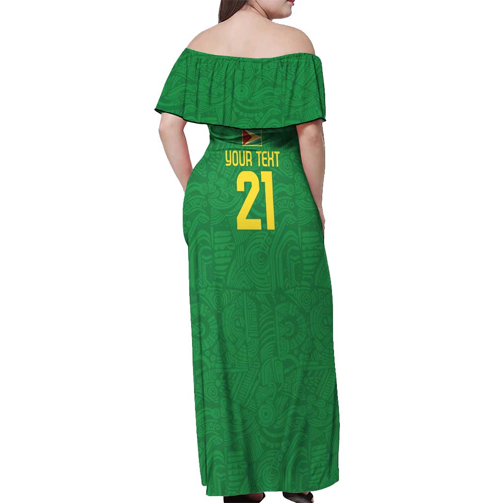 Golden Jaguars Fan Pride Custom Off Shoulder Maxi Dress Support Green Gold and Glory - Wonder Print Shop