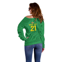 Golden Jaguars Fan Pride Custom Off Shoulder Sweater Support Green Gold and Glory - Wonder Print Shop