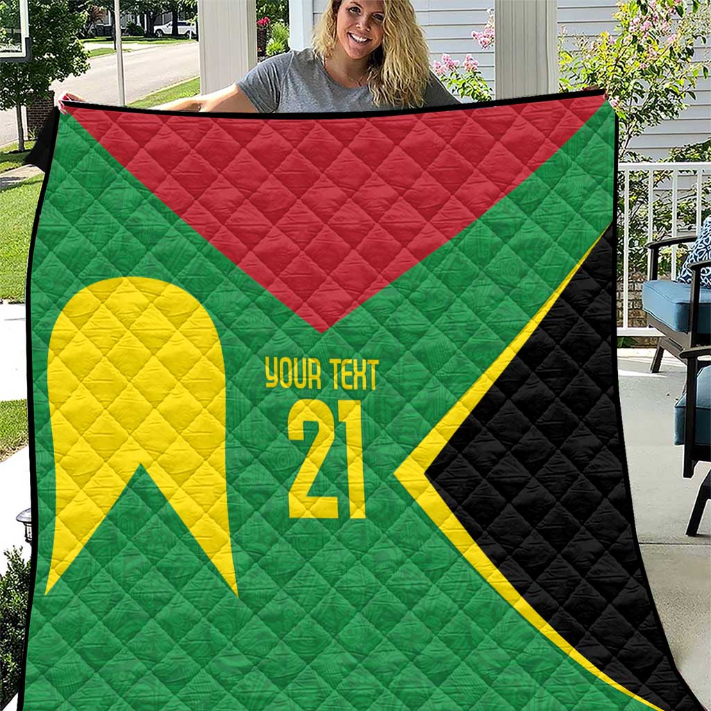 Golden Jaguars Fan Pride Custom Quilt Support Green Gold and Glory - Wonder Print Shop