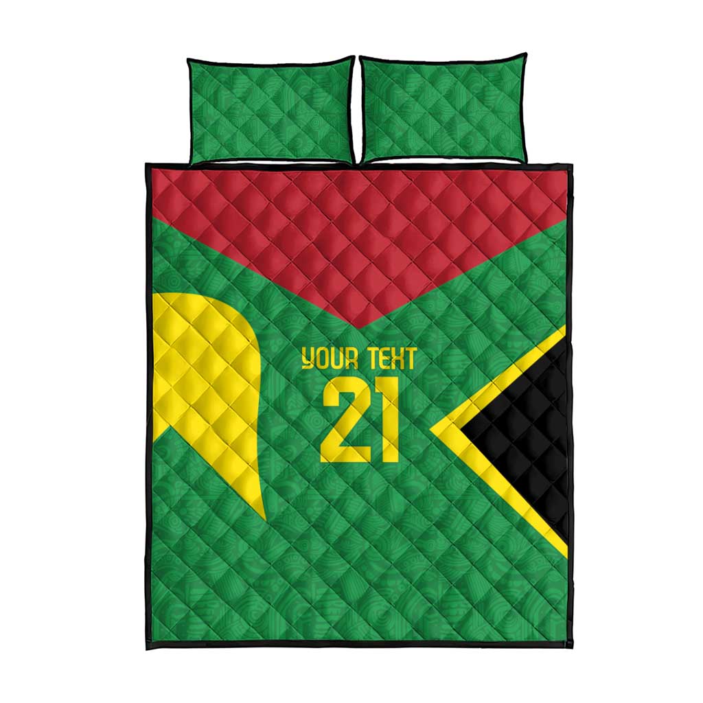 Golden Jaguars Fan Pride Custom Quilt Bed Set Support Green Gold and Glory - Wonder Print Shop