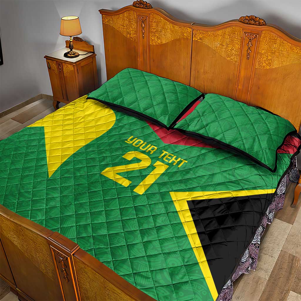 Golden Jaguars Fan Pride Custom Quilt Bed Set Support Green Gold and Glory - Wonder Print Shop