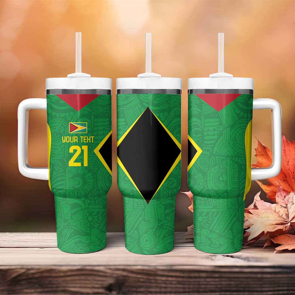 Golden Jaguars Fan Pride Custom Tumbler With Handle Support Green Gold and Glory - Wonder Print Shop
