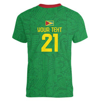 Golden Jaguars Fan Pride Custom Women V-Neck T-Shirt Support Green Gold and Glory - Wonder Print Shop