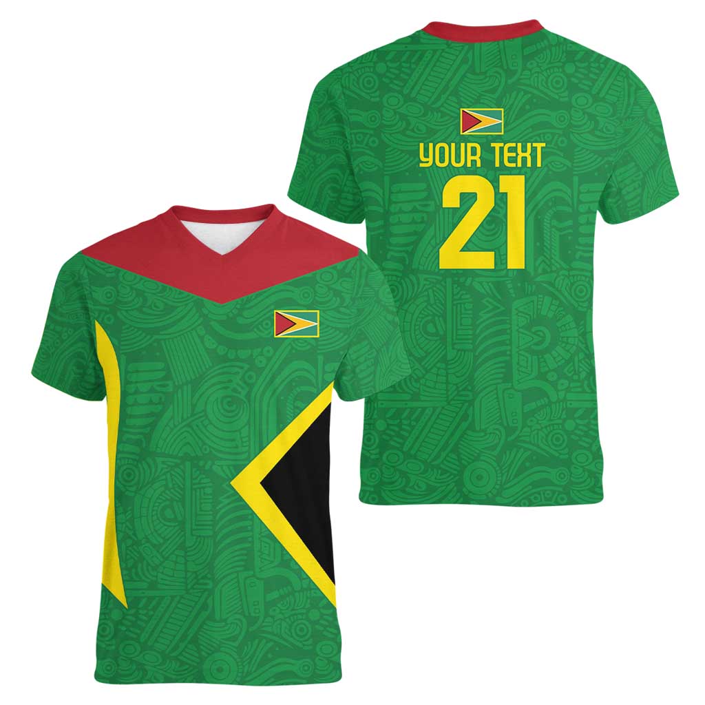 Golden Jaguars Fan Pride Custom Women V-Neck T-Shirt Support Green Gold and Glory - Wonder Print Shop
