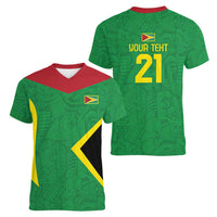 Golden Jaguars Fan Pride Custom Women V-Neck T-Shirt Support Green Gold and Glory - Wonder Print Shop