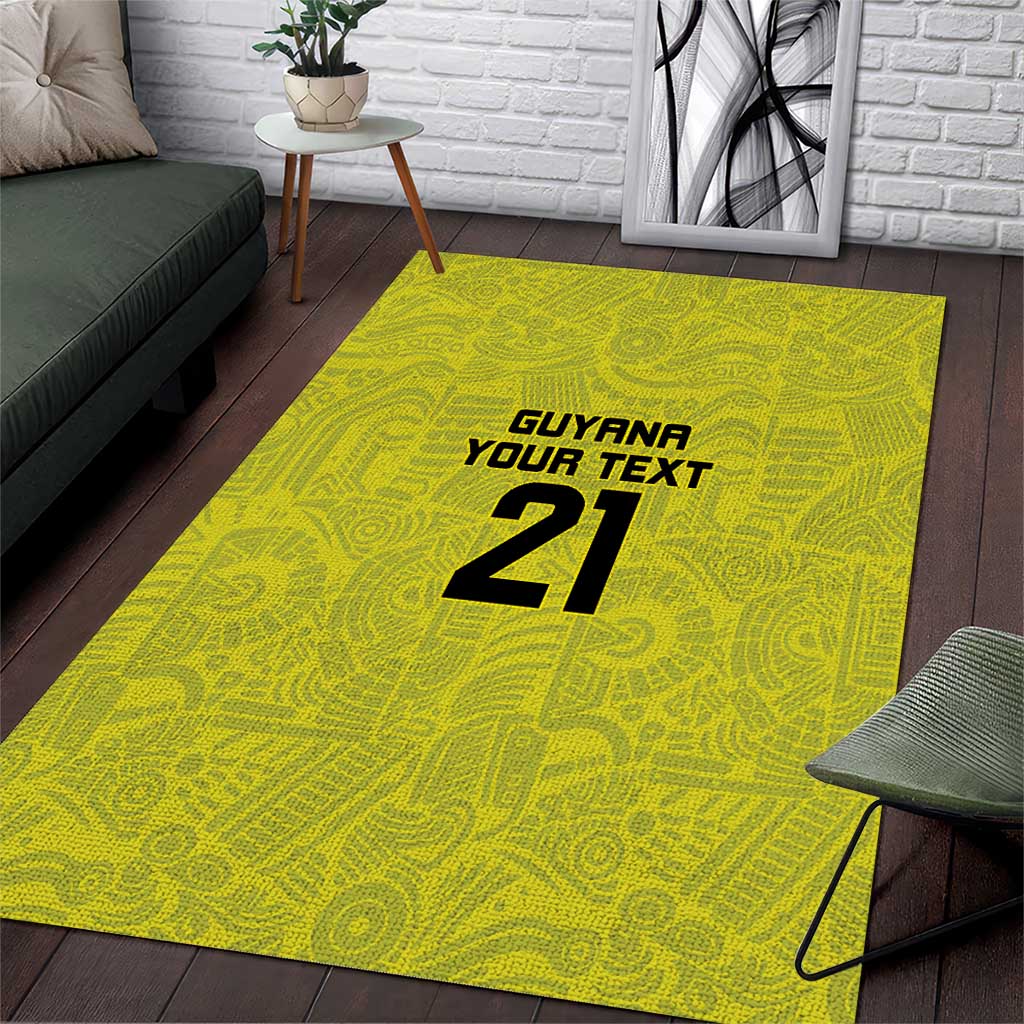 Golden Jaguars Football Custom Area Rug Proud of Guyana - Wonder Print Shop