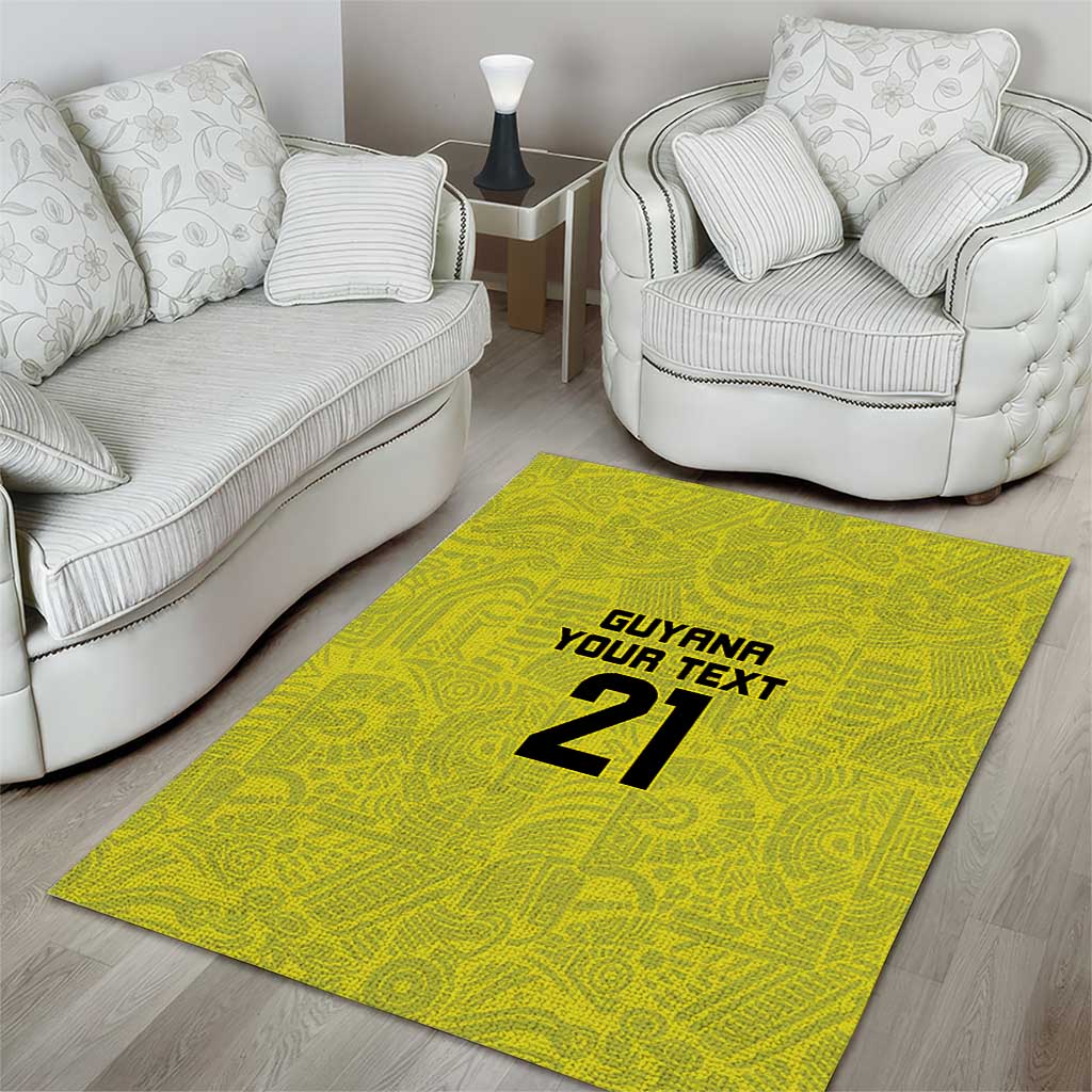 Golden Jaguars Football Custom Area Rug Proud of Guyana - Wonder Print Shop