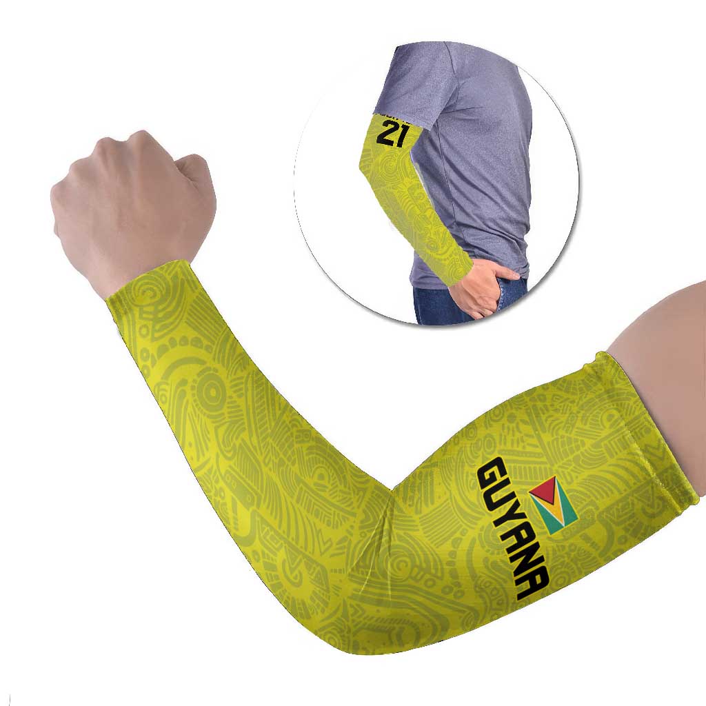 Golden Jaguars Football Custom Arm Sleeves Proud of Guyana - Wonder Print Shop