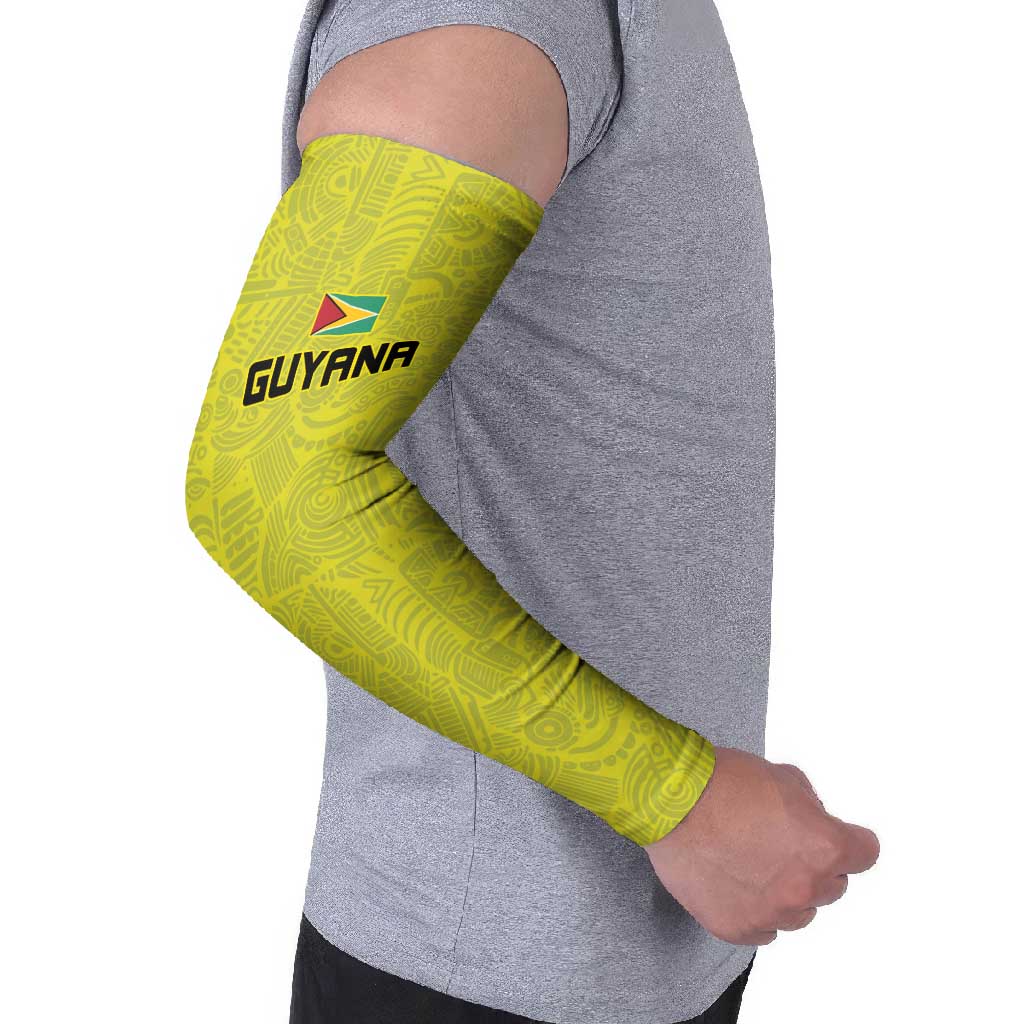 Golden Jaguars Football Custom Arm Sleeves Proud of Guyana - Wonder Print Shop