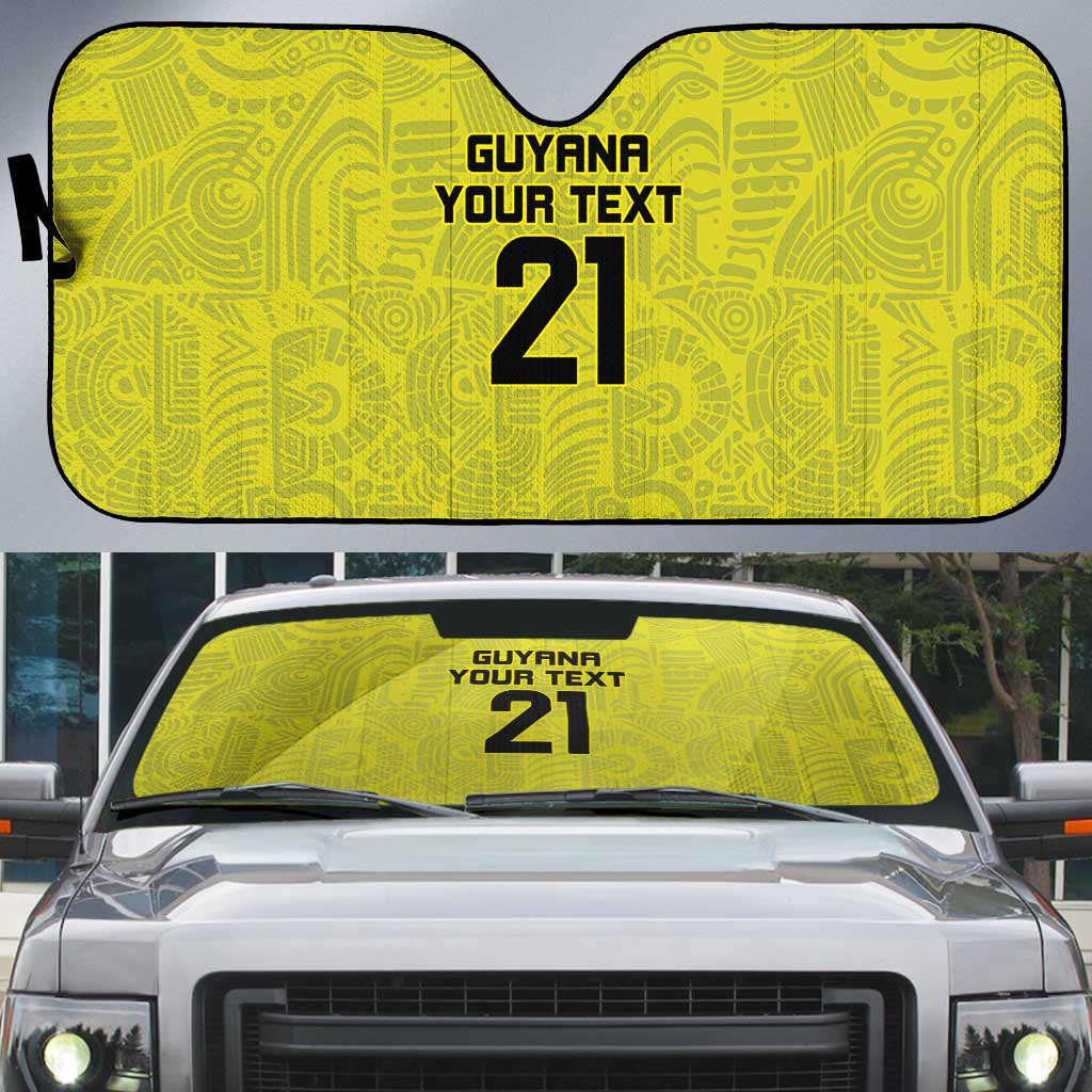Golden Jaguars Football Custom Auto Sun Shade Proud of Guyana - Wonder Print Shop