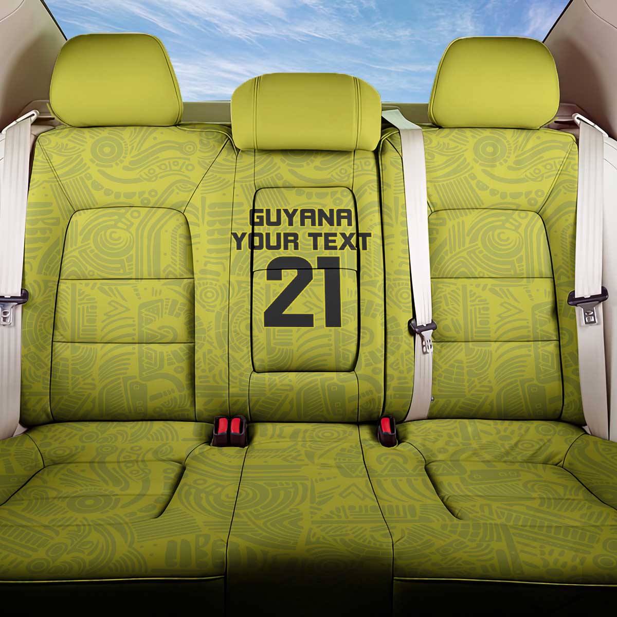 Golden Jaguars Football Custom Back Car Seat Cover Proud of Guyana - Wonder Print Shop