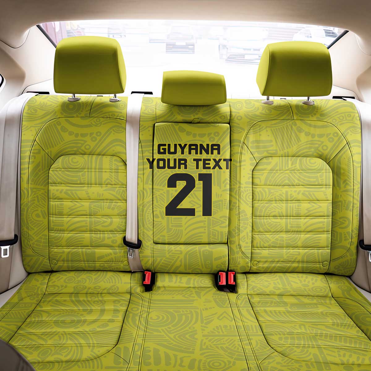 Golden Jaguars Football Custom Back Car Seat Cover Proud of Guyana - Wonder Print Shop