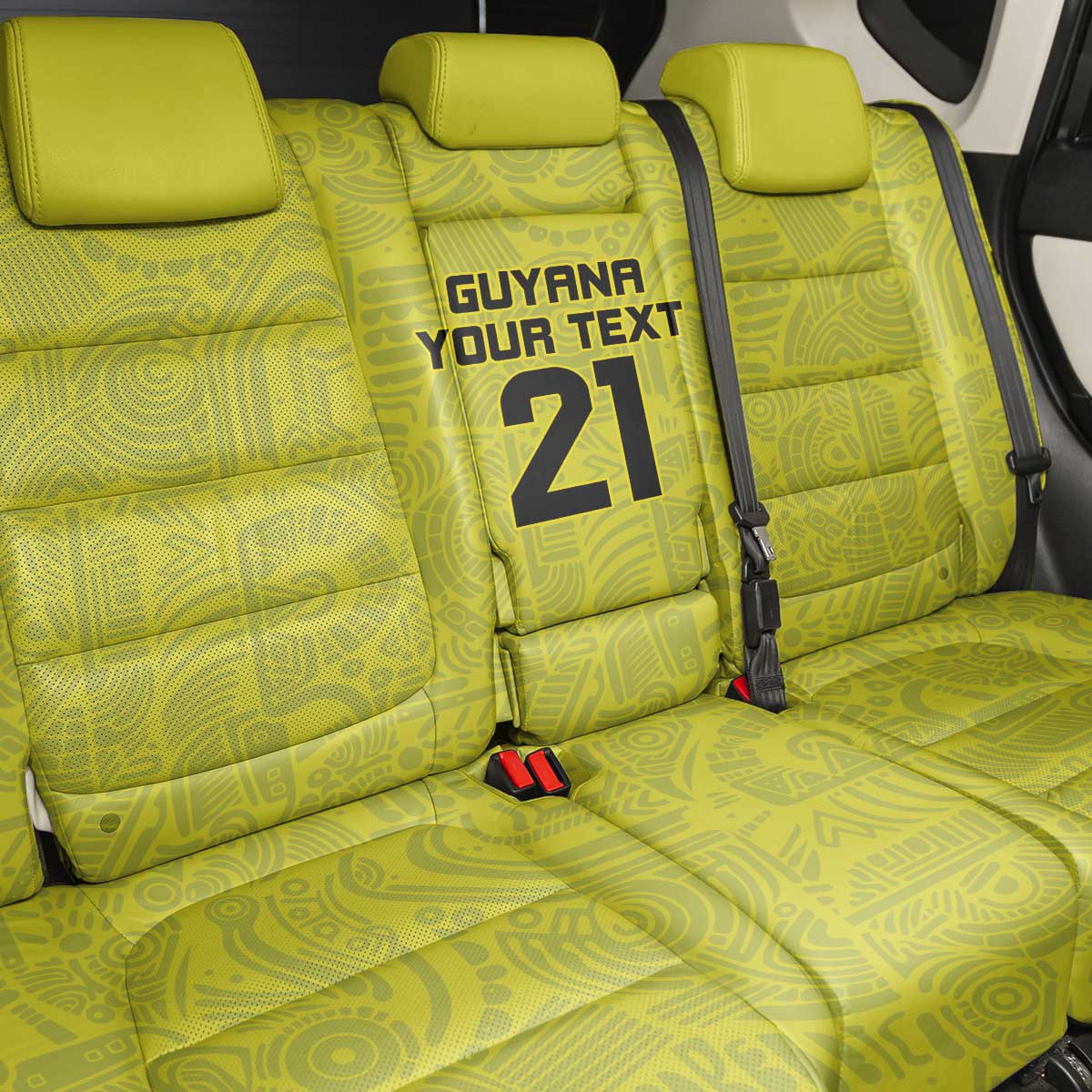 Golden Jaguars Football Custom Back Car Seat Cover Proud of Guyana - Wonder Print Shop