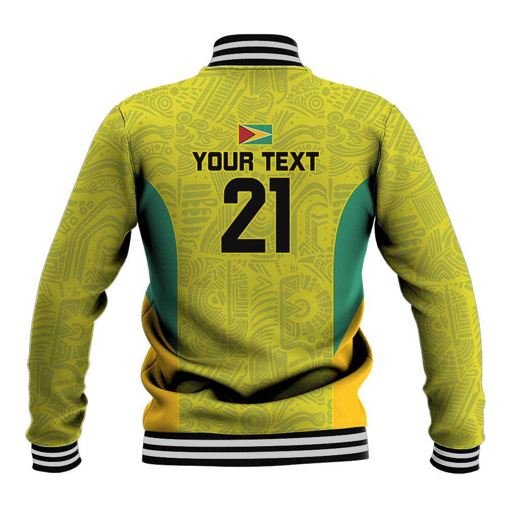 Golden Jaguars Football Custom Baseball Jacket Proud of Guyana - Wonder Print Shop