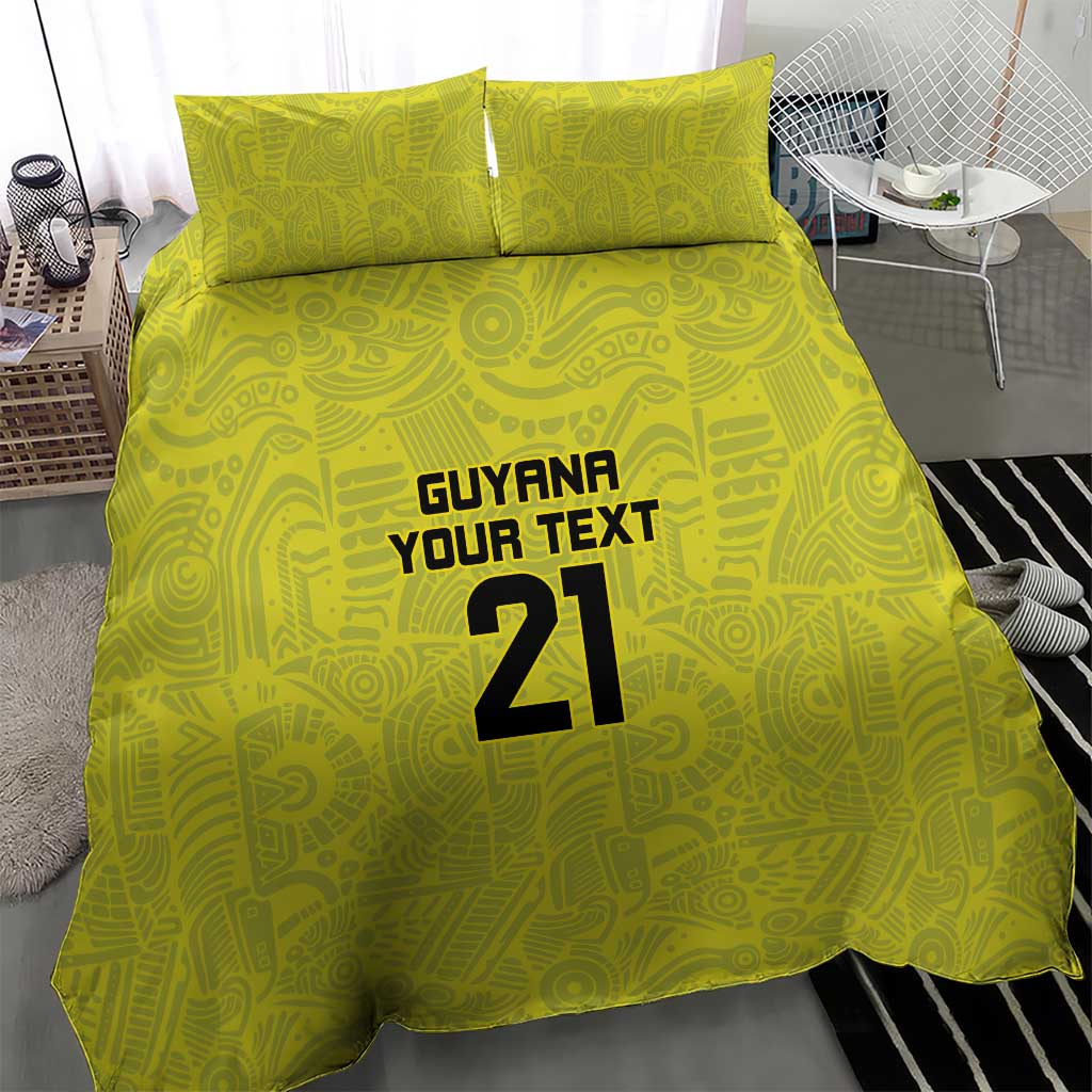 Golden Jaguars Football Custom Bedding Set Proud of Guyana - Wonder Print Shop