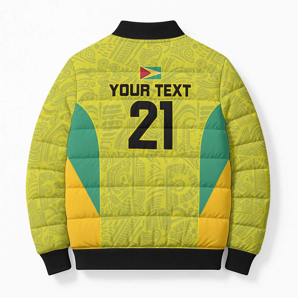Golden Jaguars Football Custom Bomber Puffer Jacket Proud of Guyana - Wonder Print Shop