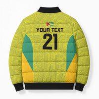 Golden Jaguars Football Custom Bomber Puffer Jacket Proud of Guyana - Wonder Print Shop