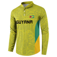 Golden Jaguars Football Custom Button Sweatshirt Proud of Guyana - Wonder Print Shop