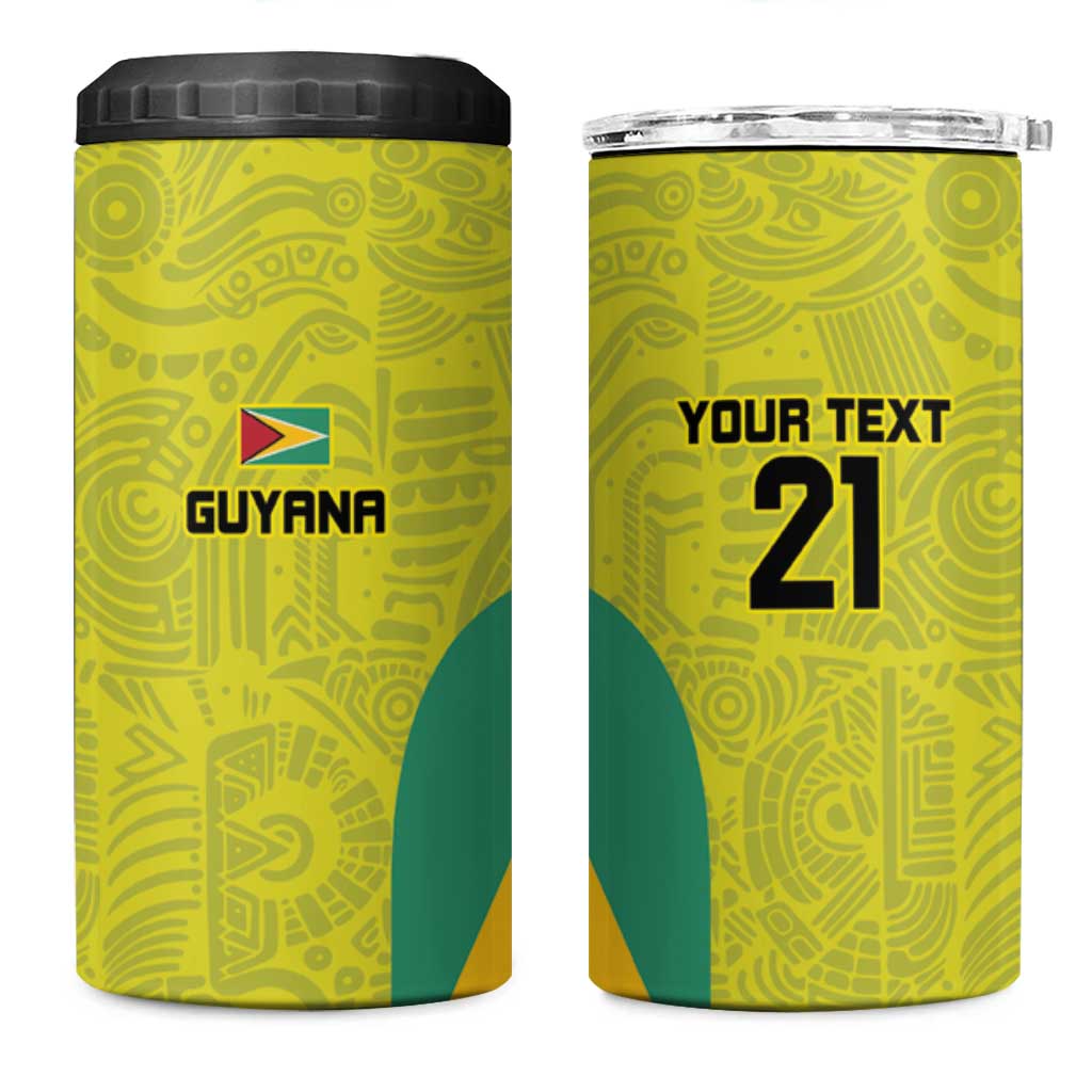 Golden Jaguars Football Custom 4 in 1 Can Cooler Tumbler Proud of Guyana - Wonder Print Shop