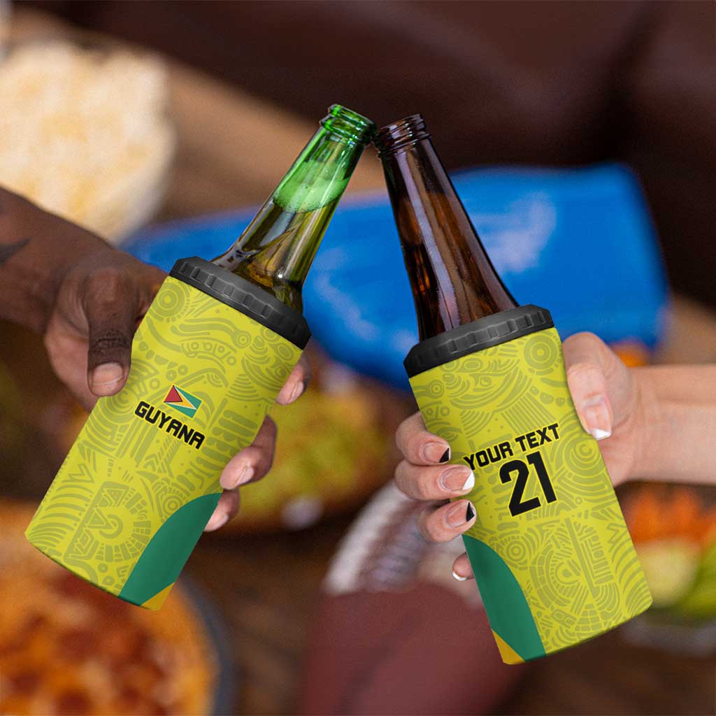 Golden Jaguars Football Custom 4 in 1 Can Cooler Tumbler Proud of Guyana - Wonder Print Shop